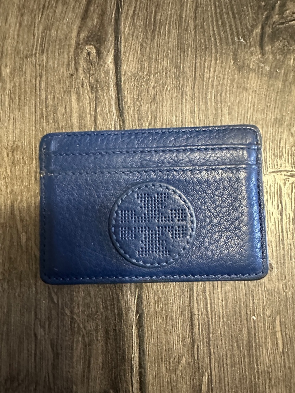 Tory Burch Blue Leather Card Holder-leather